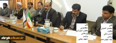 معارفه آقایان دکتر معصومی معاون آموزشی شهید رجایی , محمدی الموتی معاون اداری مالی پردیس بنت الهدی صدر