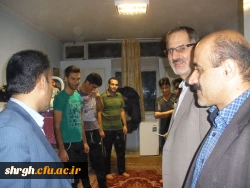 دیدار صمیمی ریاست پردیس شهید رجایی و معاونین و اساتید با دانشجویان در خوابگاه مرکز به مناسبت روز دانشجو