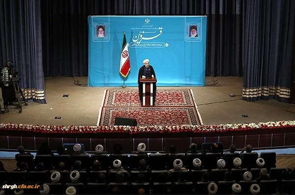 دیدار رئیس جمهور با علما، ایثارگران و برگزیدگان استان قزوین در دانشگاه فرهنگیان 8