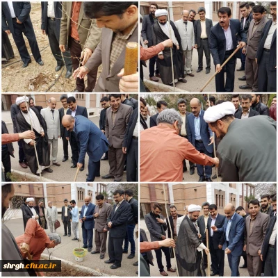 درخت کاری در محوطه دانشگاه فرهنگیان قزوین