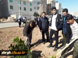 غرس نهال توسط دانشجویان پردیس شهیدرجایی قزوین به مناسبت روز درختکاری 3