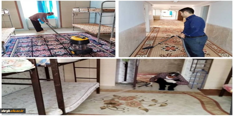 ضد عفونی و نظافت بلوک های خوابگاهی پردیس شهید رجایی استان قزوین ( برادران ) 2